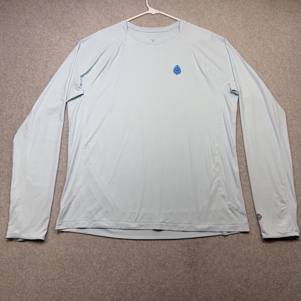 Stio T Shirt Mens XL Blue Long Sleeve UPF 50 Sun Surf Graphic Performance Top